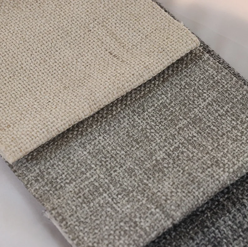 Furniture home textile 100% polyester fabrics upholstery linen look curtain fabric