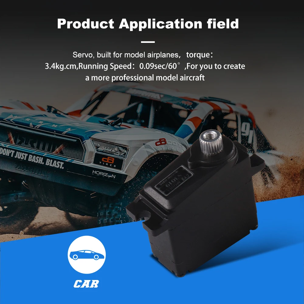 17g Metal Gear Digital Micro Servo for RC Helicopter 3.4kg Torque Battery-Powered Unisex 8mm Stator Thickness for Powerful Cars