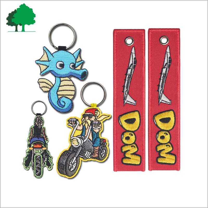 Airline gifts customer logo polyester cotton keychains