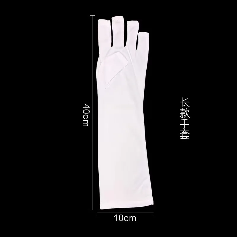 factory wholesale salon must have long short size protection anti uv half finger nail glo ve for gel lamp