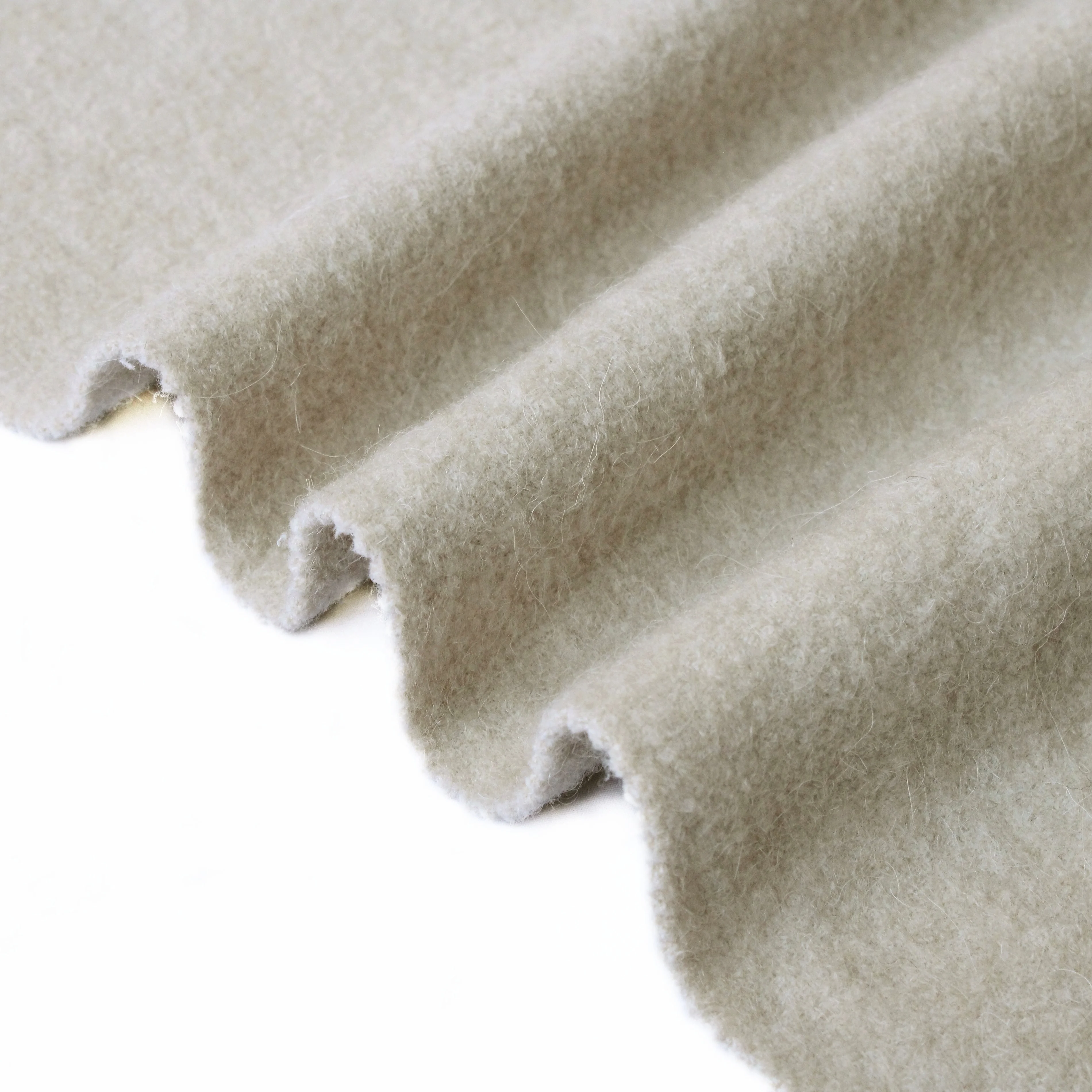 24 New Arrival High Quality Brand Fashion Champagne Woven Double Faced Alpaca Merino Wool Tweed Fabric for Overcoat Suit Dress