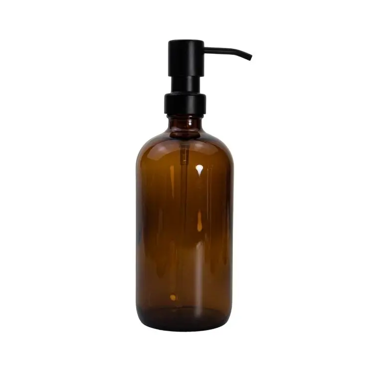 500ml glass liquid soap bottle with dropper pumper lid wholesale