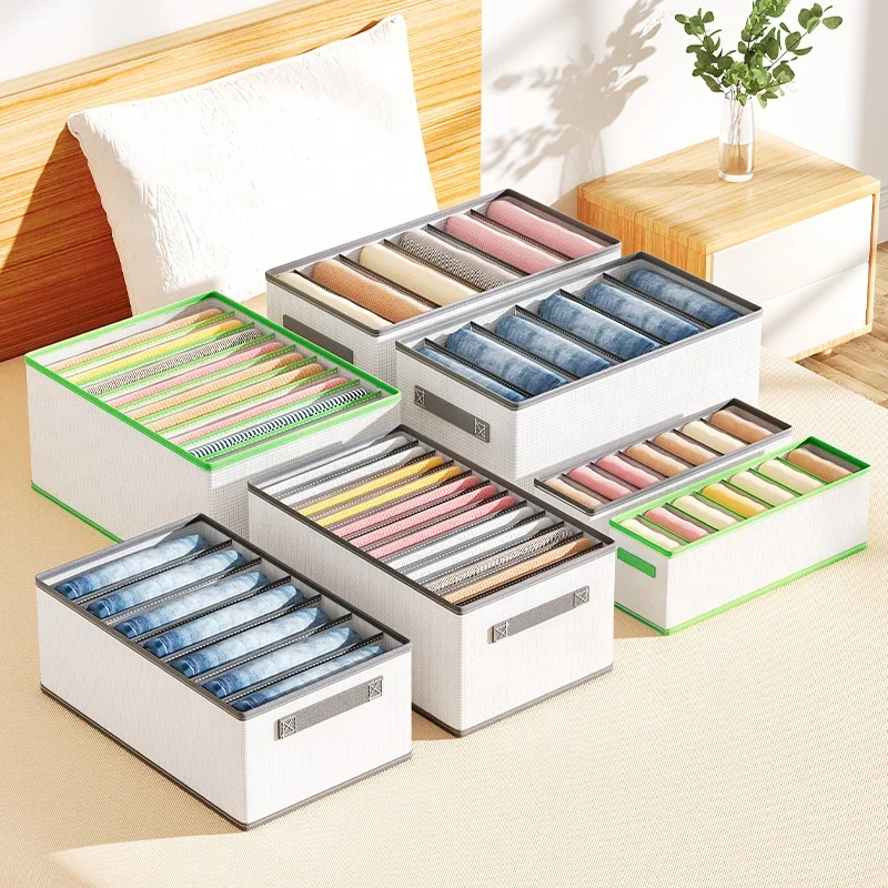 stackable fabric wardrobe drawer storage box sock underwear organizer for pants jeans clothes dividers foldable storage bag