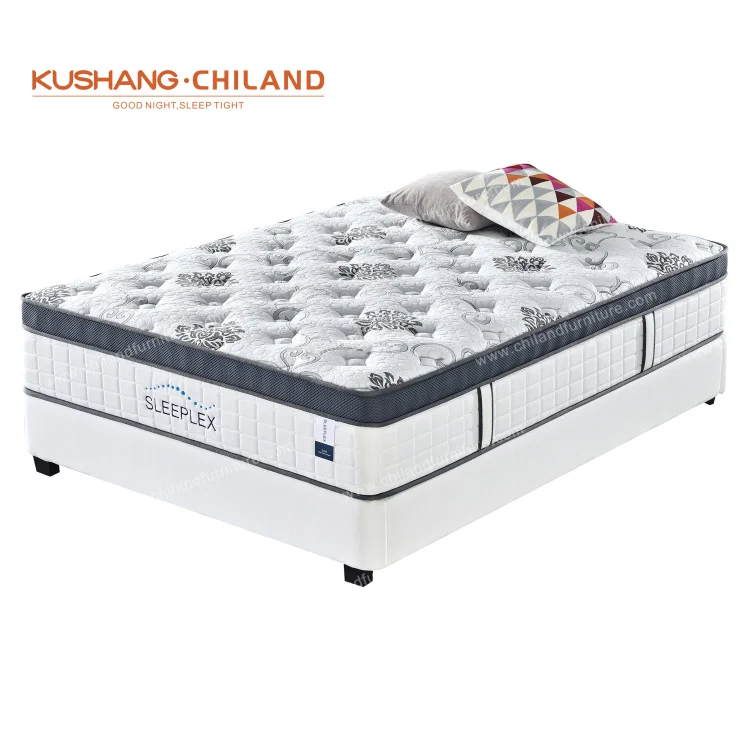 Latex Double euro top gel memory foam vacuum packing mattress pocket spring 2 side  used mattress