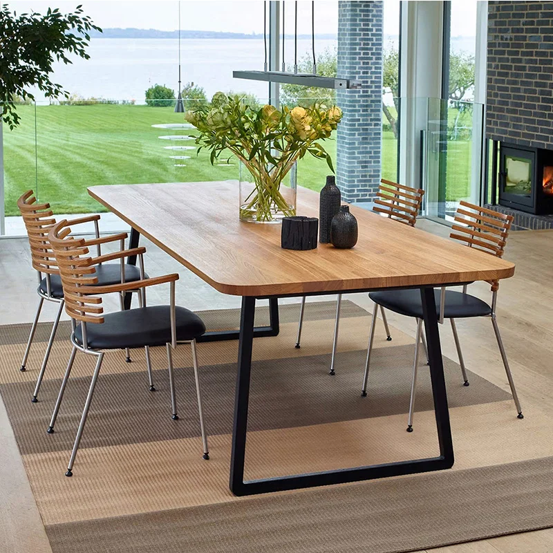 Modern design 2021 home furniture dining room modern solid wood dining table sets