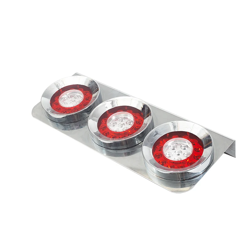Manufacturers Spot Bottom Three Round Red And White Rear LED Tail Lamp High Brightness 24v Tail Lights For Trucks