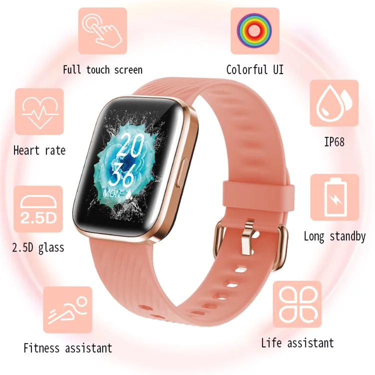  Большой 2 5D hd стеклянный экран x2 Мужские Женские сенсорные водонепроницаемые умные наручные часы Браслет фитнес-трекер