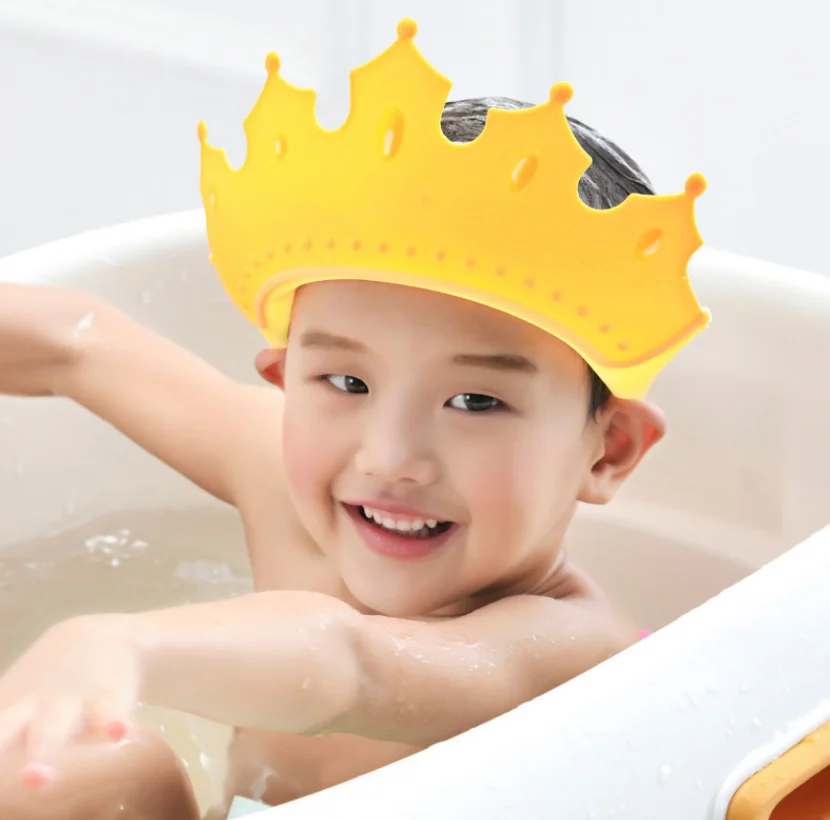 Adjustable Baby Shower Hat Crab Shape Wash Hair Shield Shampoo Hat for Baby Bath Ear Protection Safe Children Shower Head Cover