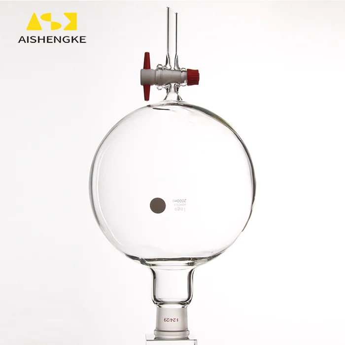 ASK Manufacture 1 2 3 5 10 20L лабораторный стеклянный инструмент тетрафтор поршень сферическая сепарационная воронка
