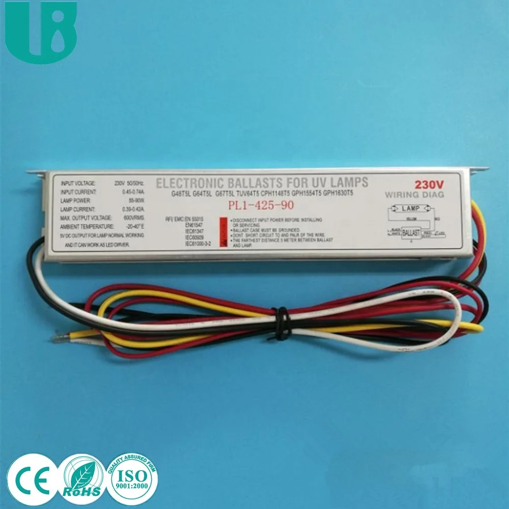 2024 new aluminum alloy AC 230V 0.39A to 0.43A 55w to 79w ultraviolet electronic uv ballast that instantly starts the lamp
