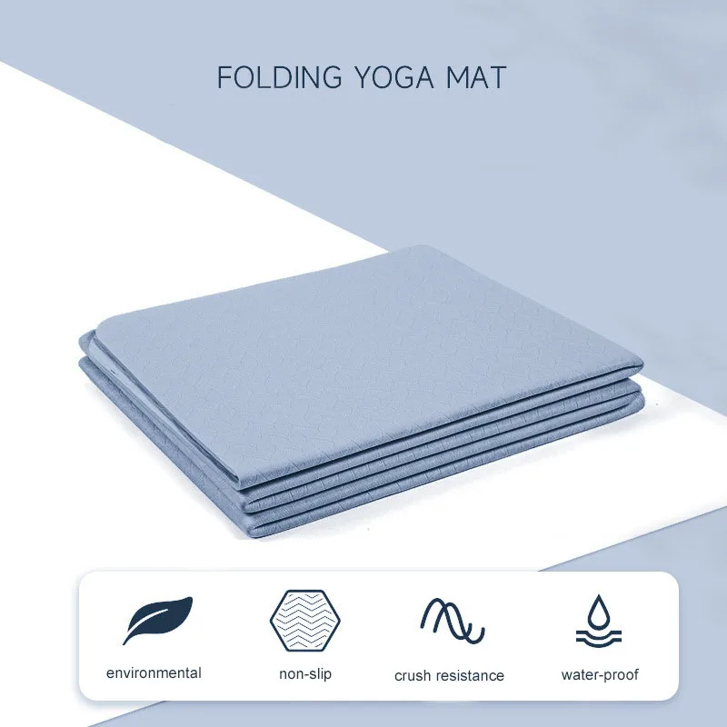 80cm High Quality Folding Yoga Travel Pilates Mat Portable Thickening 6/8mm Gymnastic Fitness Foldable TPE Yoga Mat