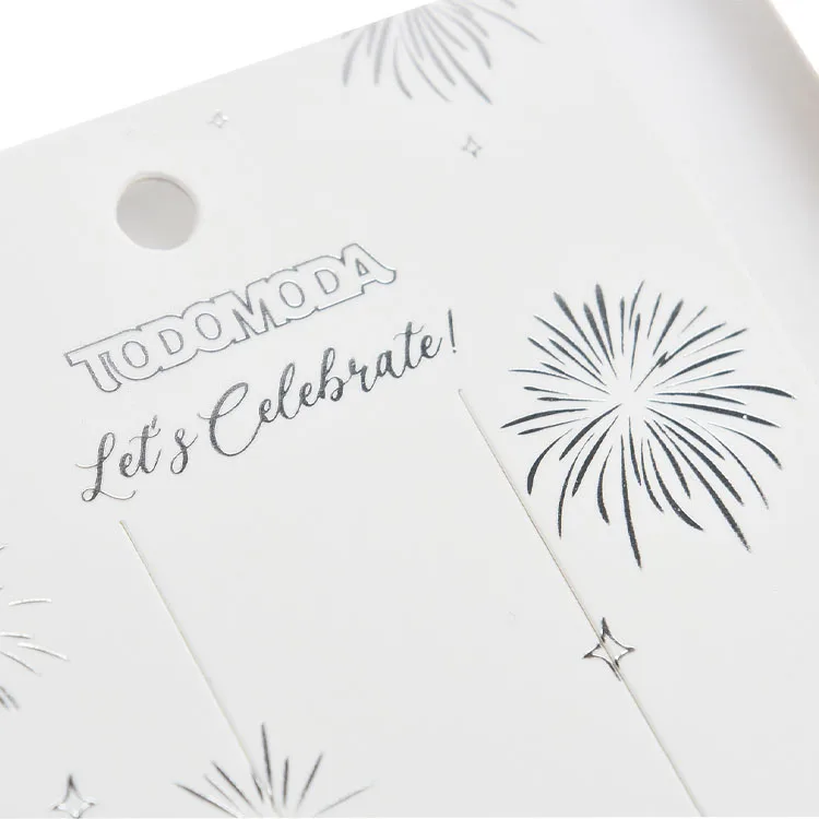 Garment Paper Gold Foiling Brand Tags Women Shoes Jewelry Logo Luxury Tag for Earring Necklace