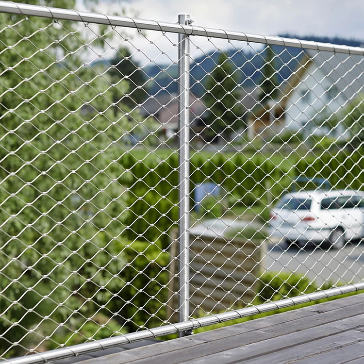 Green wall ss rope mesh green facade stainless steel cable net anti falling dropring mesh inox wire rope mesh