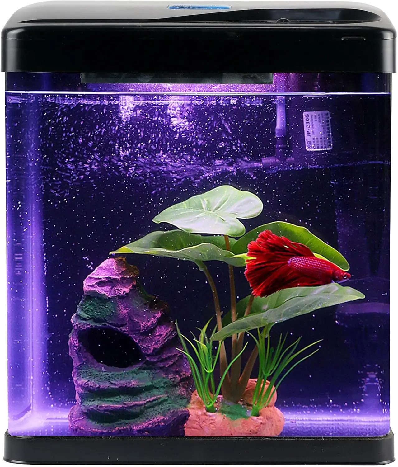 Betta Glass Fish Tank Self Cleaning Glass 2 Gallon Small Nano Mini Aquarium Fish Tank