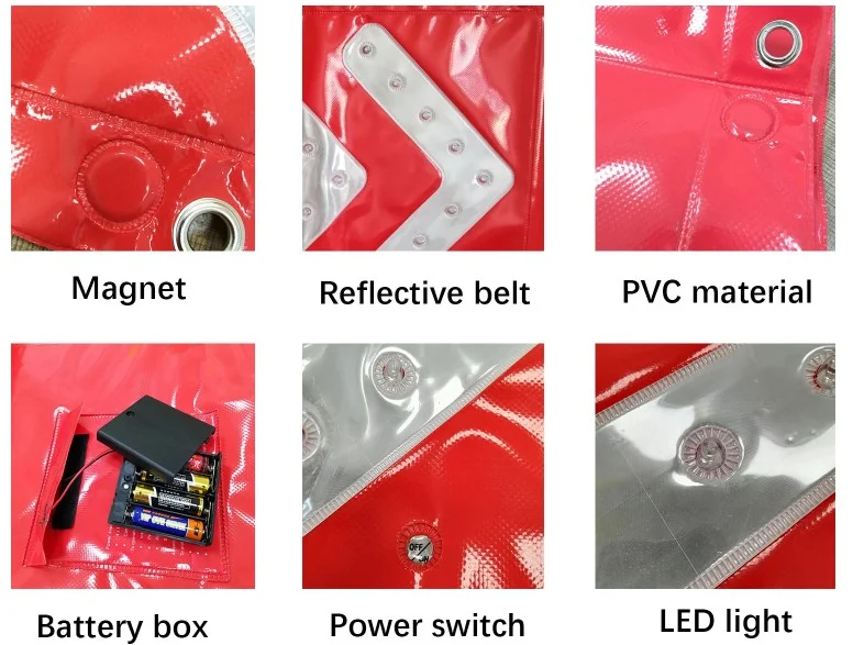 Heavy Duty Magnetic Vehicle Traffic Flashing Warning Light LED Sign Road Traffic LED Road Safety Direction Arrow Sign Banner