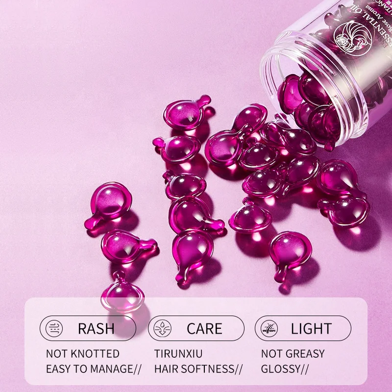BISUTANG Rose Aromatherapy Serum Capsule Hair Treatment Oil Hair Repair Perm Dry Frizzy Hair Essential Oil