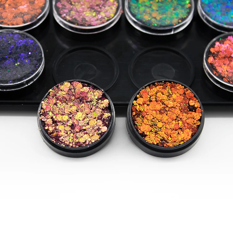 Private Label glitter gel color glitter gel palette duochrome glitter gel