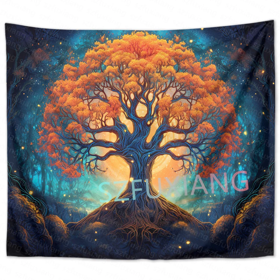 Coconut trees car Hawaiian sea scenery tapestry beach towel Home psychedelic hanging cloth bedroom decorative background wall