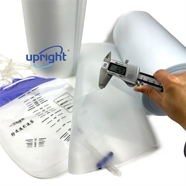 Upright transparent translucent frosted pvc plastic sheet for making leg bag and urine bag