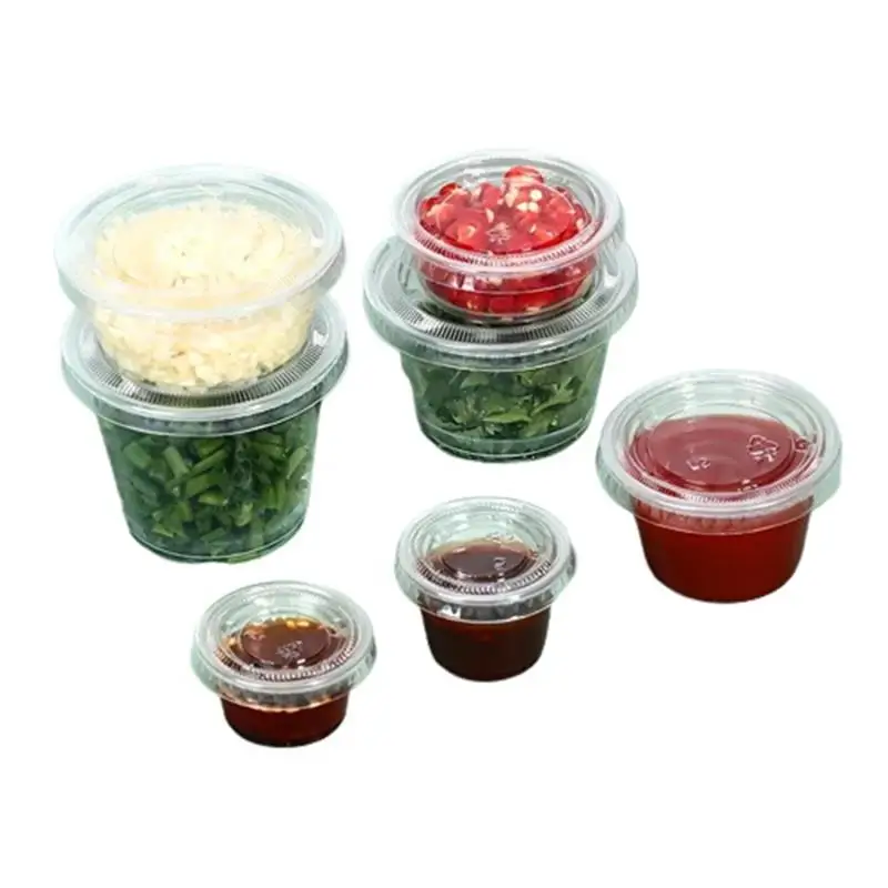 China Transparent Disposable Plastic PP Cup Yogurt Sauce Cup With Lid Eco Friendly