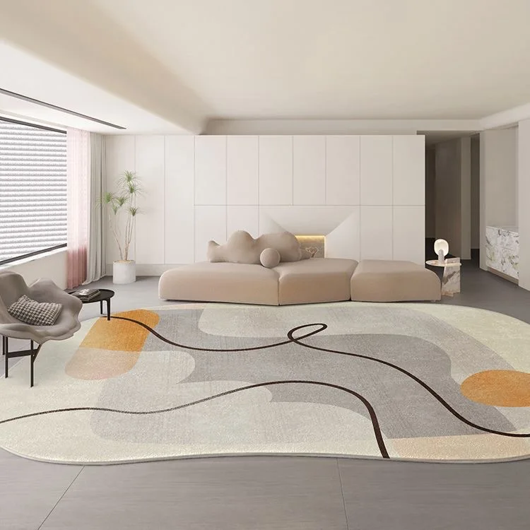 Modern minimalist irregular shaped carpet handmade custom tufting carpet Wool patchwork pattern carpet for the room