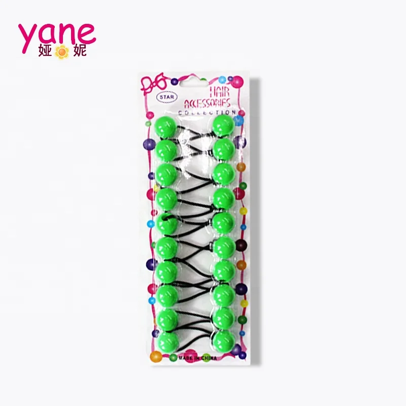 Classical hair bands with ball and beads set 10 pieces set and 20MM size and custom elastic hair bands set for kids