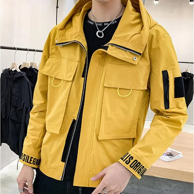 
Casual Printed Cargo Pocket Functional Jacket Custom 100% Polyester Hooded Tactical Jacket 