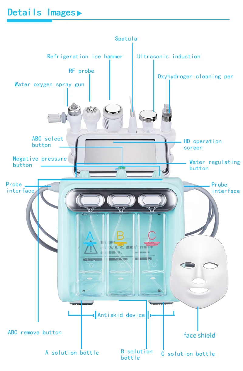 Popular water dermabrasion hydrogen facial skin rejuvenation machine oxygen bubble beauty device