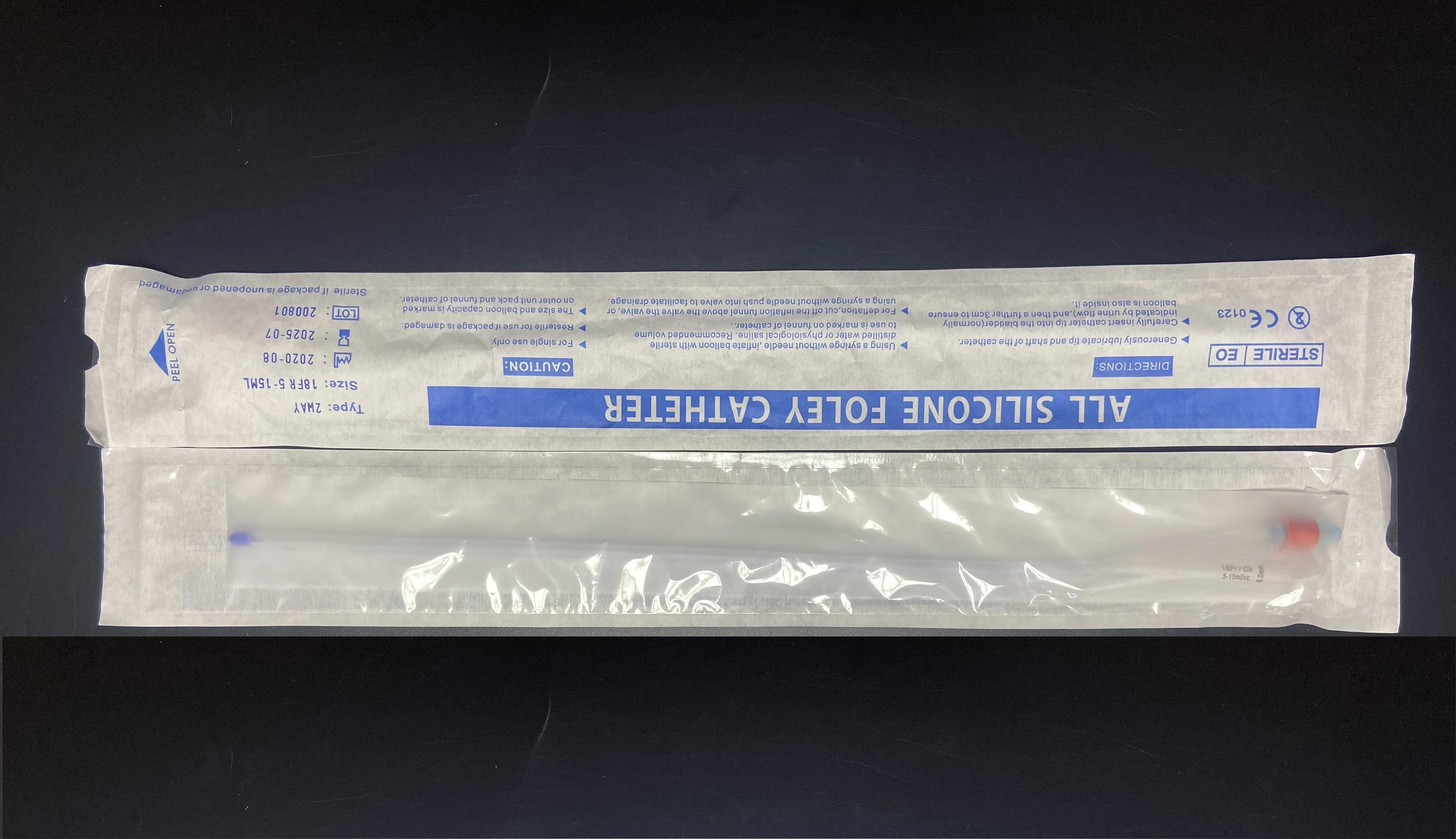 100% Silicone 2 Way Foley Catheter 18FR/CH,5-15ML/CC Foley Catheter