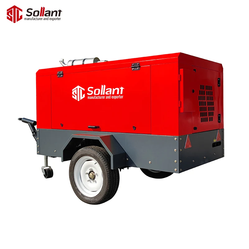 Diesel Air Compressor 10Bar 8Bar 7Bar 185CFM  5.2m3min Diesel Compressor