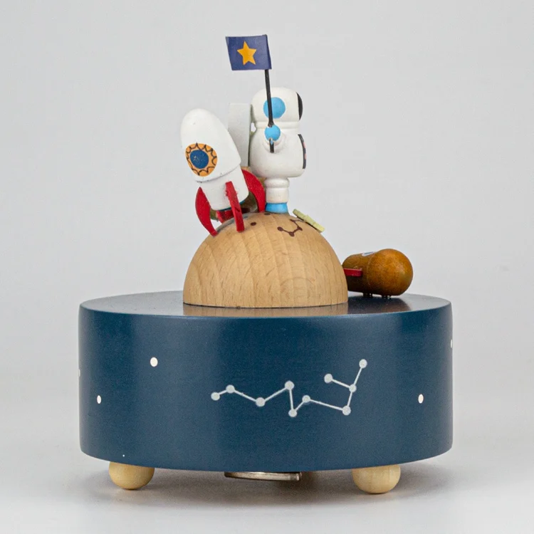 Solid wood carousel music box