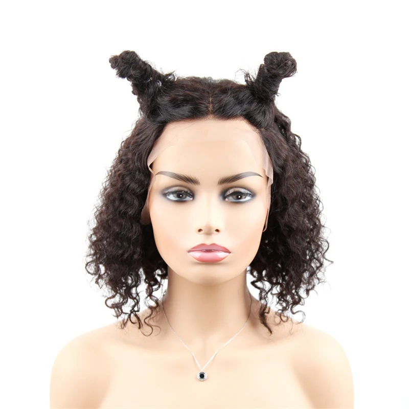 
Classic design nature black hand made human hair bob wigs lace front bob wigs 