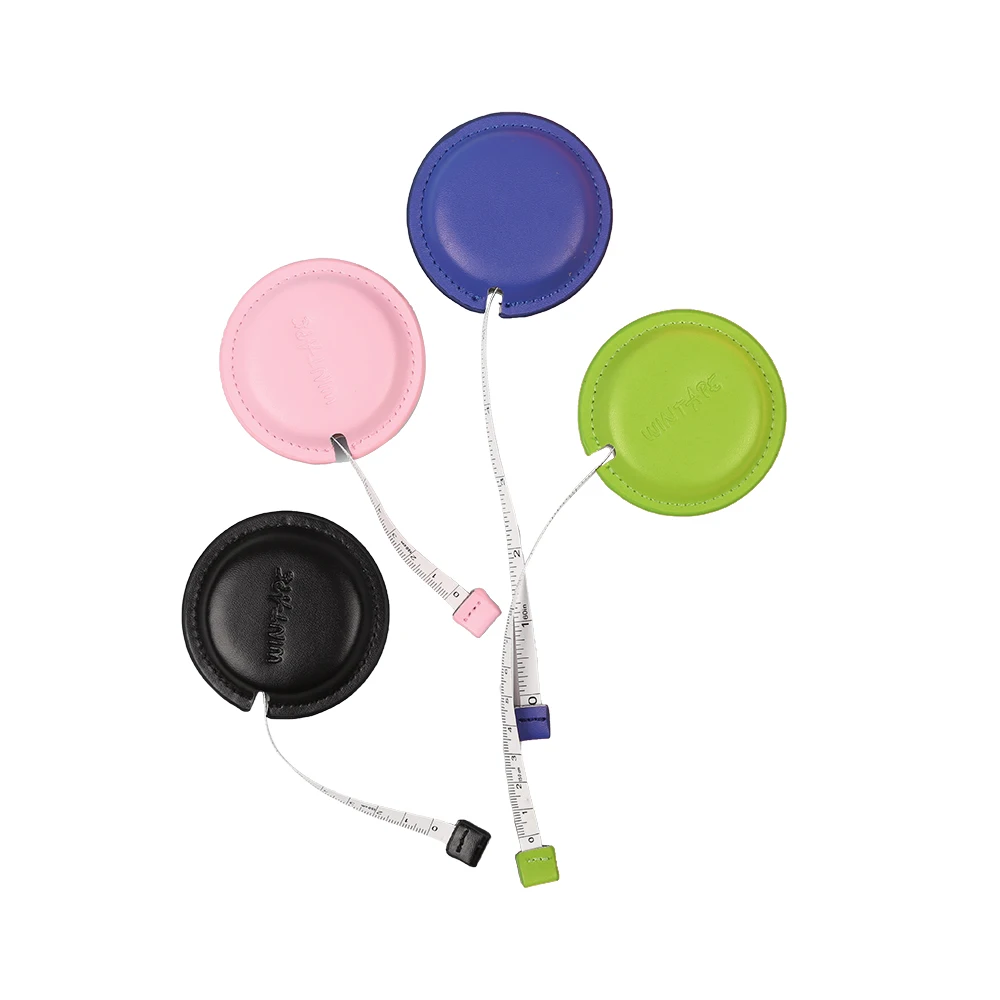 Wholesale Mini Fashion Portable Promotional Gift PU Leather Tape Measure Body Customized Profesional Sewing Fabric Tape Measure
