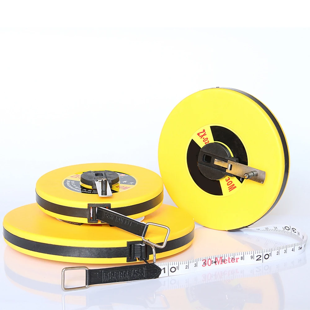 Cheap cloth 10/20/30/50/100m Round Double Scale Retractable Long Tape Measure