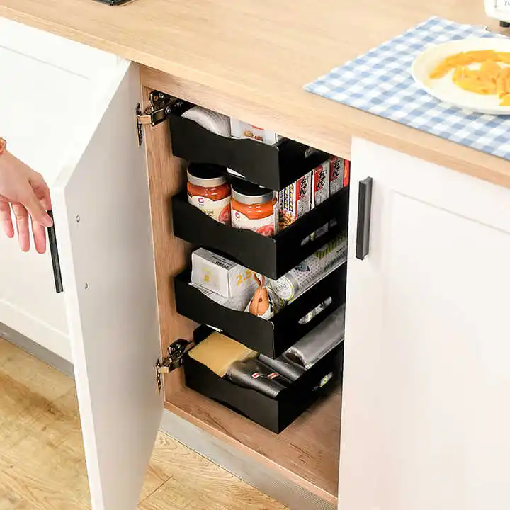 Sink drop-down basket wall hanging side-mounted slide rail receiving box kitchen cabinet sanitary ware drawer rack