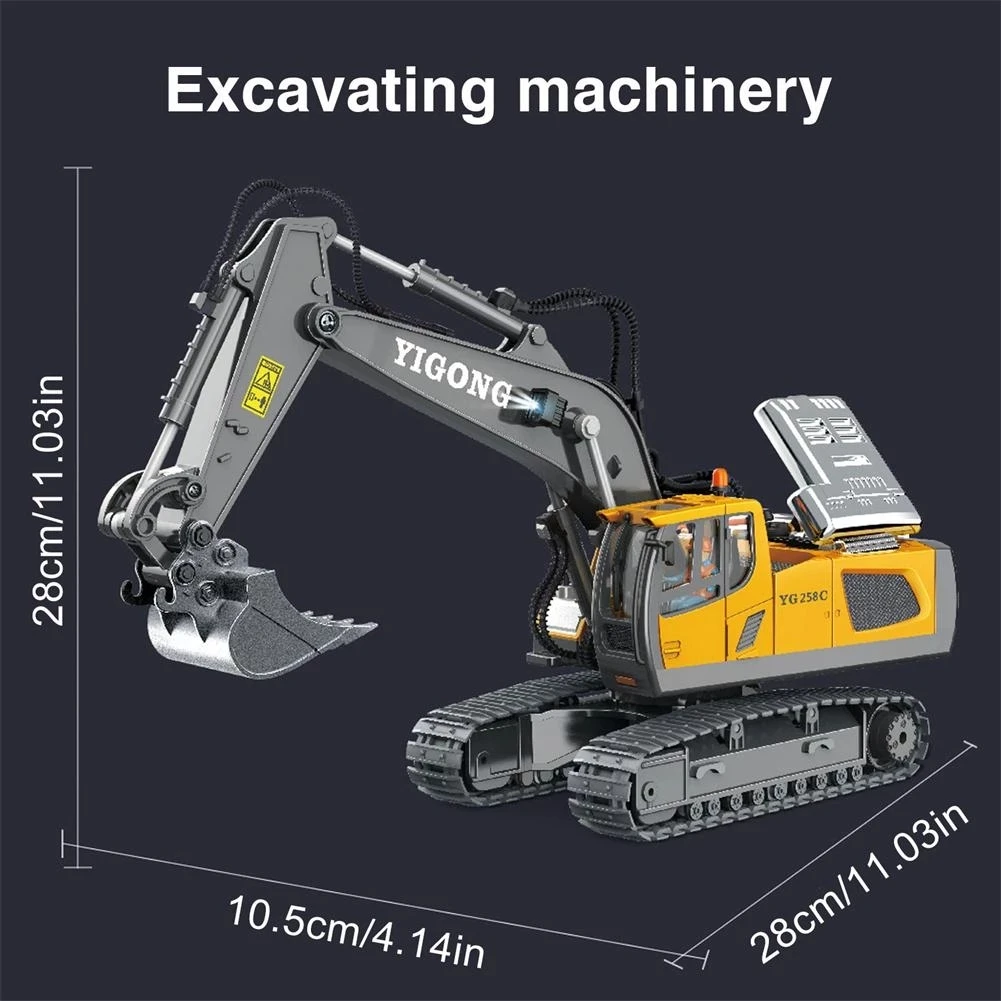 1/20 Scale Alloy Model Excavator Bulldozer Toy RC Metal Die Casting Construction Digger Truck Engineering Vehicles Car
