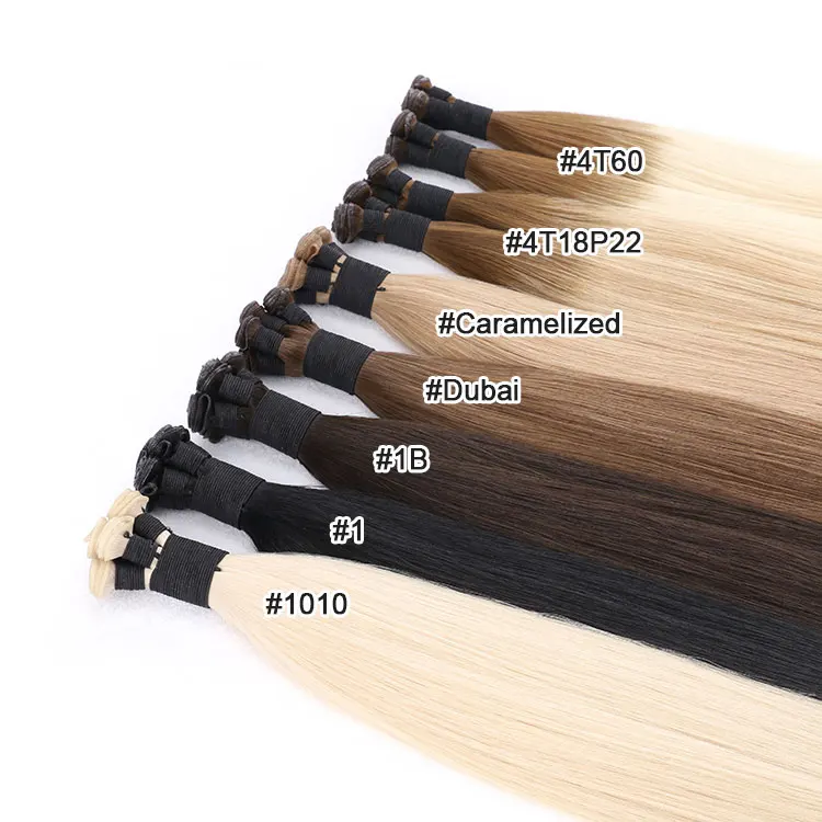 High Quality Ultra Thin Custom Logo Double Drawn Slavic Remy Genius Hair Extensions