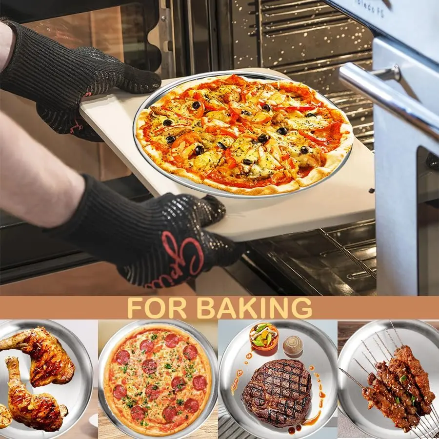 Dishwasher Safe 10 Inch Stainless Steel Pizza Pan Round Pizza Oven Baking Pan Dinner Plate dish