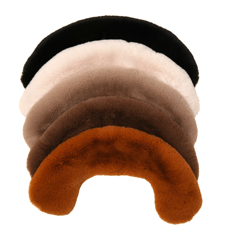
New Fashion Black long hair Scarf Big fake faux Rabbit fur Collar for women Coat Scarves Collar 