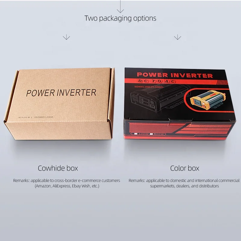 Manufacturer wholesale Modified sine wave 500w Power Inverter 12v24v to 110v220v dc to ac camper accessories inverter