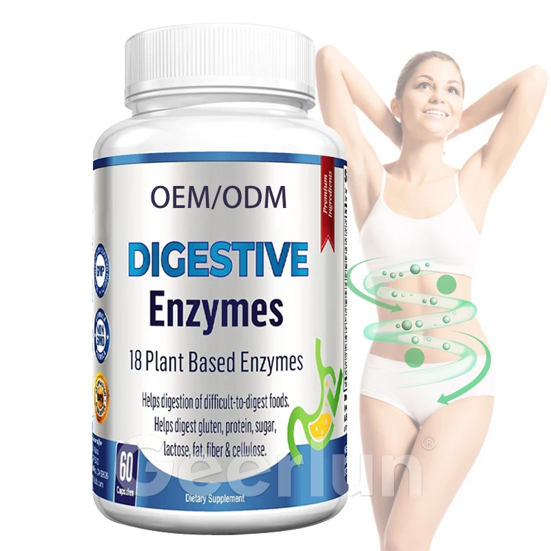 OEM Private Label Cellulose & Fiber Supplements Promote Digestion Pills Help Gastric and Acid Reflux Enzyme Tablets