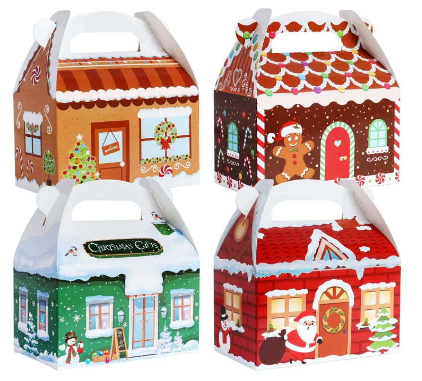 Christmas food grade paper box foldable chipboard boxes cake boxes