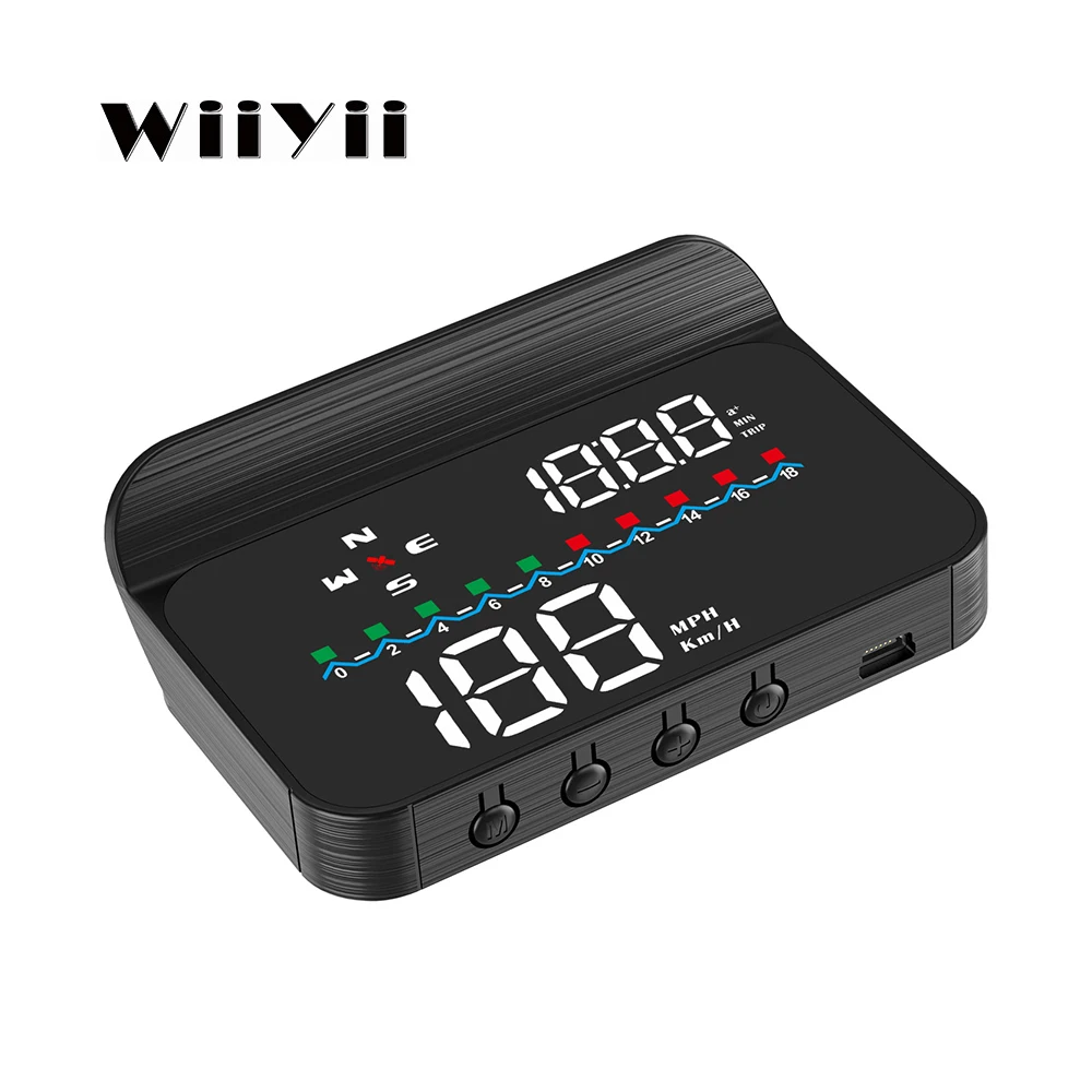 WiiYii 2023 New Item 3.5 inch M19 Car HUD GPS Car Over Speed Alarm Head up Display HUD
