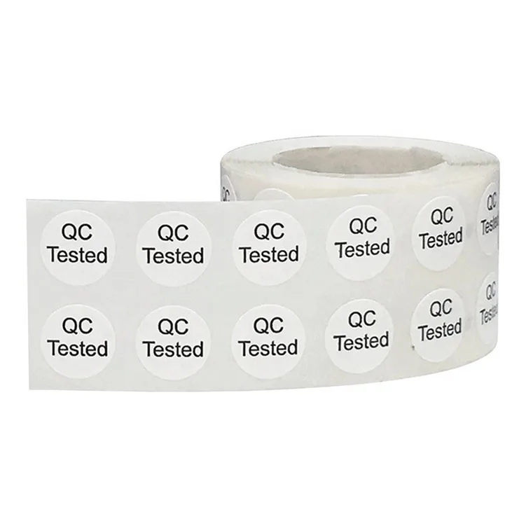 Wholesale  waterproof coated paper QC sticker use for shipping package custom Printed roll QC passed labels