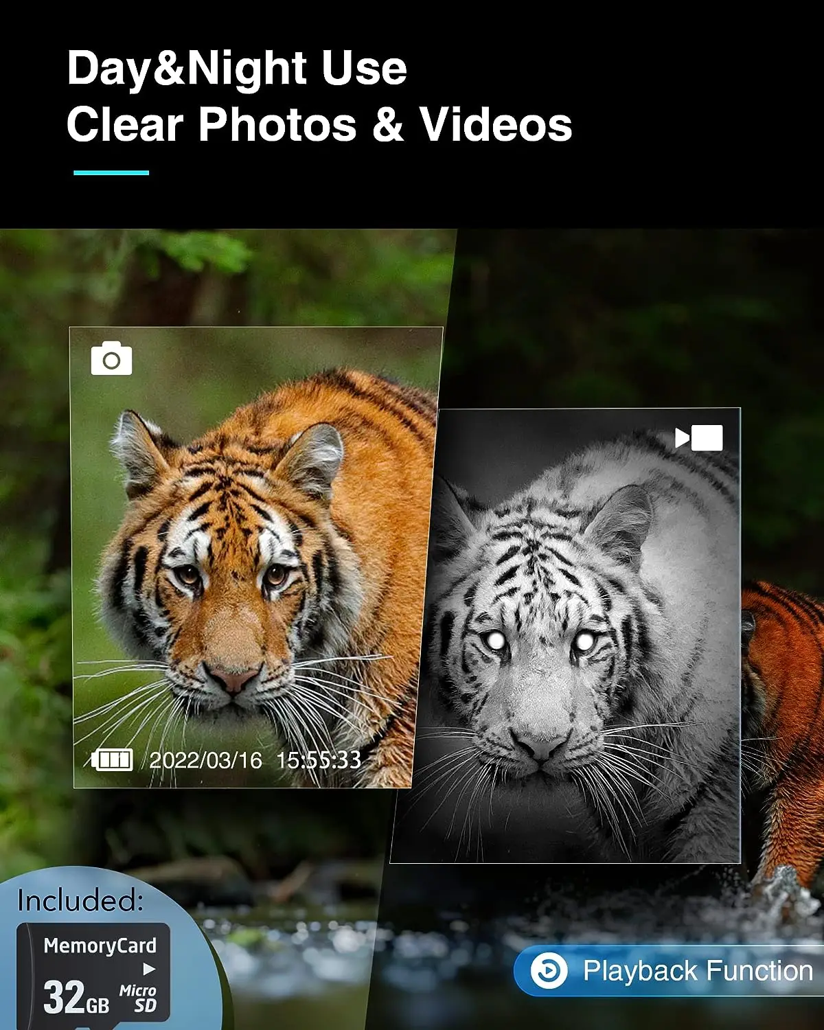 Digital Night Vision Monocular with Infrared Illuminator & Video Recording, 1080P Night Vision  for Hunting, Camping