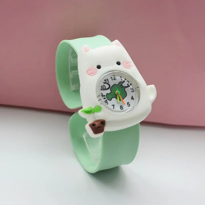 New Design Animal Kids Cute 3D Cartoon Cartoon Silicone Bracelet Quartz Watch Children Toy Watch Slap Cartoon Watch