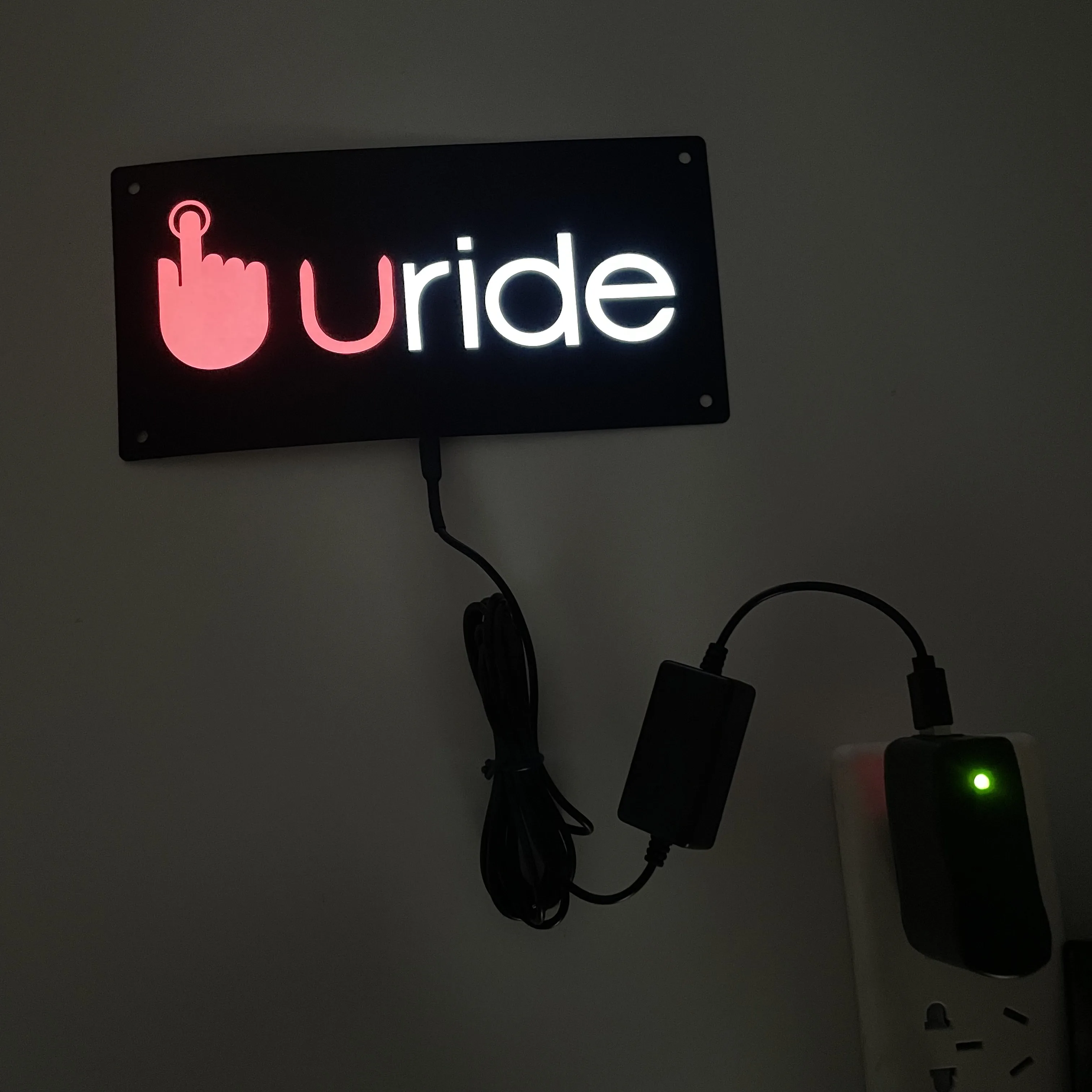 Uride Sign Glow LED Light Logo Decal Stickers with 4  Suction Cup removable for Rideshare