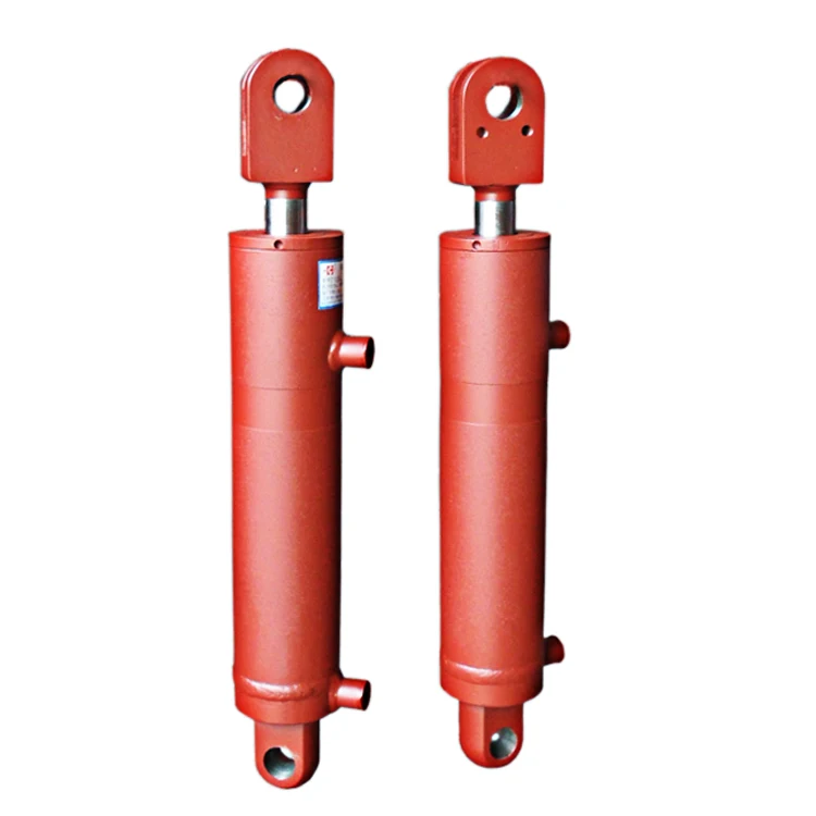 Гидравлический цилиндр двойного действия с вертикальной передней штангой, используемый в технике