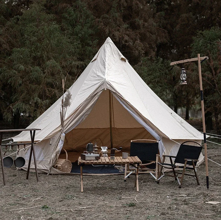 Mingchan Yurt tent Netflix outdoor cotton camping Indian light luxury camping campsite double-decker tent