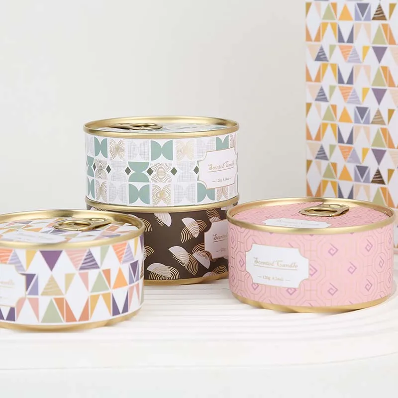 150Ml Travel Easy to Carry Pink Tin Can Candles Aromatherapy Smokeless Drink Design Outdoor